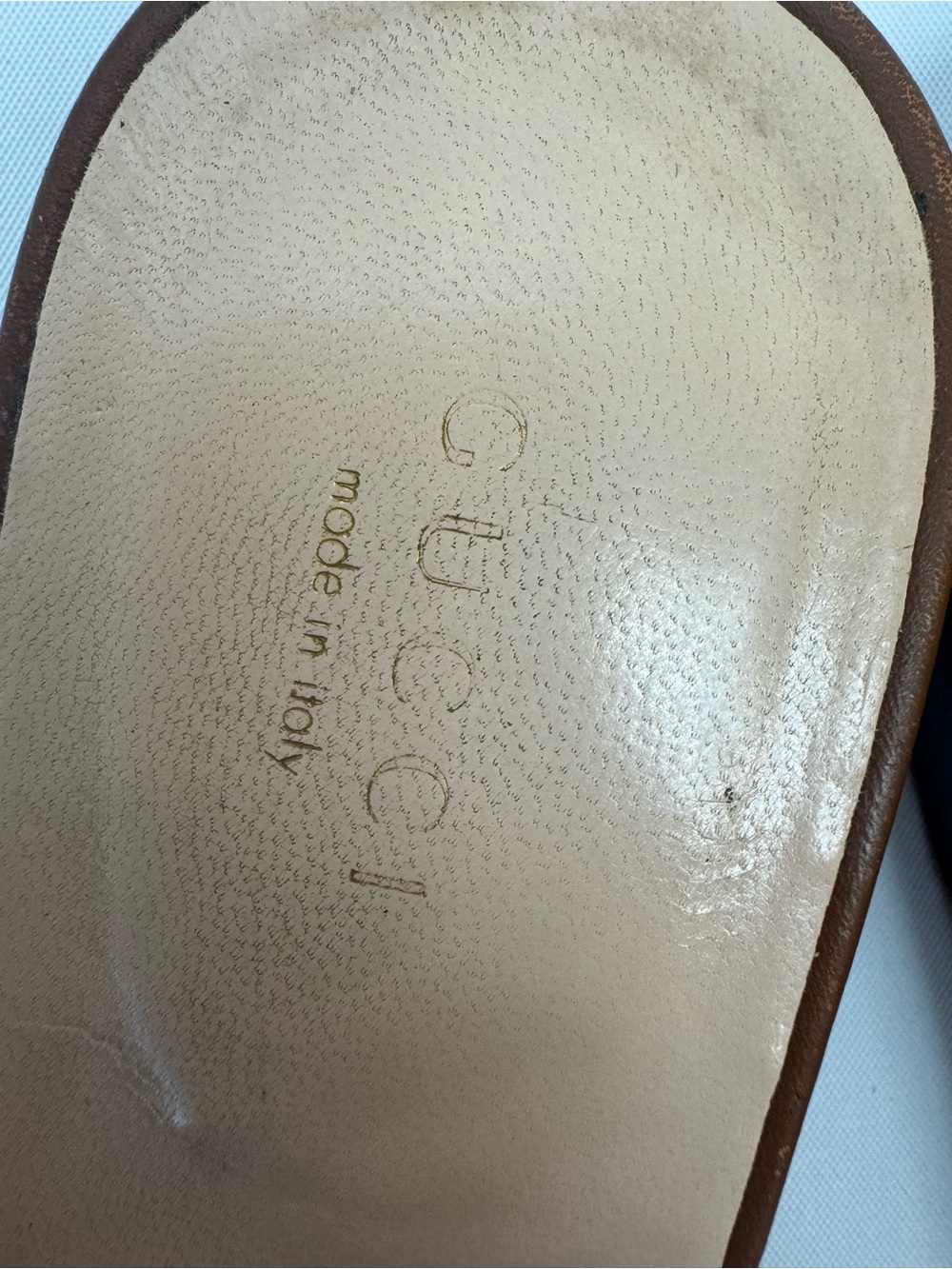 Gucci Tan Brown Leather GG Cutout Slide Mules - Picture 8 of 9